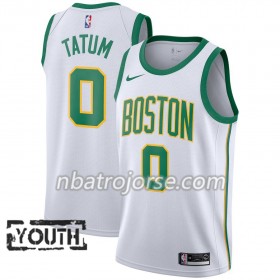 Barn Boston Celtics Tröja Jayson Tatum 0 2018-19 Nike City Edition Vit Swingman